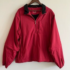 Walter Hagen Golf Red 1/2 Zip Windbreaker Jacket 3in1 Zip Off Sleeves Men’s XL